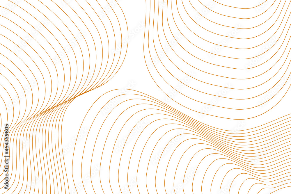 Poster abstract orange background with lines. minimal topographic line contour map style. modern wavy geogr