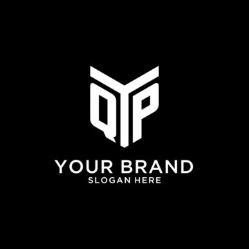 QP mirror initial logo, creative bold monogram initial design style