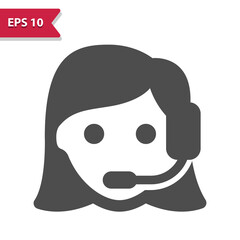 Female Call Center Representative Icon