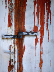Old metal dirty door locked