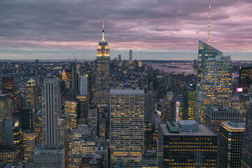 Fototapeta na wymiar View of New York City from Rockefeller Center