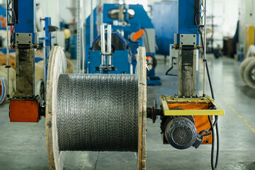 Production of fiber optics, plant for the manufacture of wire cables.