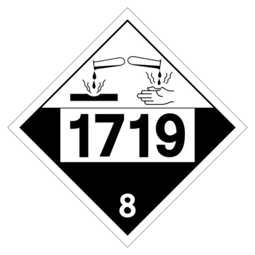 UN1719 Class 8 Caustic Alkali Liquids Symbol Sign, Vector Illustration, Isolate On White Background Label. EPS10
