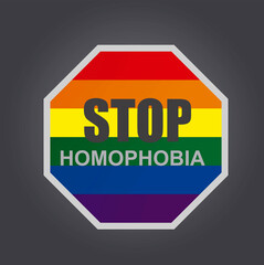 Stop homophobia sign. vector illustration