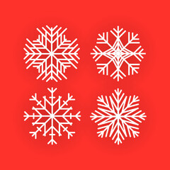 Naklejka na ściany i meble Christmas design vector. Snowflake icon. Icon set of snowflakes. Vector illustration.