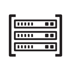 Database server icon. Vector and glyph