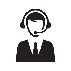 Customer assistance icon. Vector and glyph