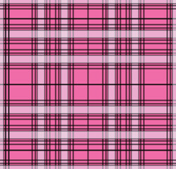 Tartan plaid pattern seamless vector background. Multicoloured dark check plaid in pink and purple for flannel shirt, blanket, throw, or other modern textile design. 