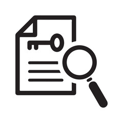 Keyword research icon. Vector and glyph