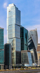 Fototapeta premium Skyscrapers of Moscow-City on Presnenskaya embankment in Moscow