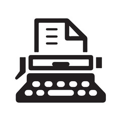 Typewriter icon. Vector and glyph