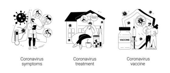 Covid19 pandemic abstract concept vector illustrations.