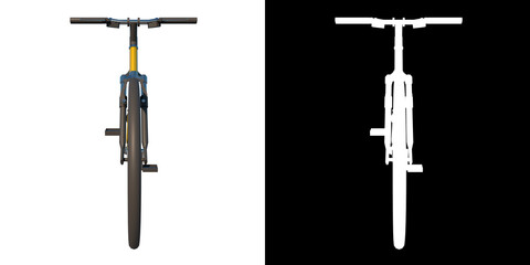 Naklejka premium Bike 1 - Top view white background alpha png 3D Rendering Ilustracion 3D