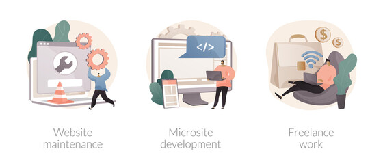 Frontend development abstract concept vector illustrations.