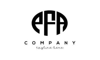 PFA three Letters creative circle logo design
