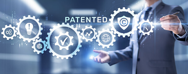 Patented. Patent copyright protection business technology concept