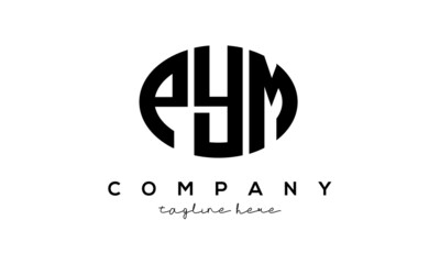 PYM three Letters creative circle logo design