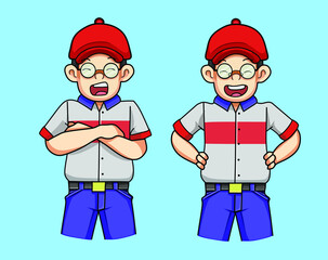 Delivery Logistics Happy Courier Mascot, Cartoon Art Vector Illustration