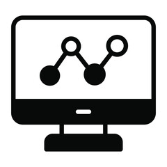 online analysis filled outline icon, business and finance icon.