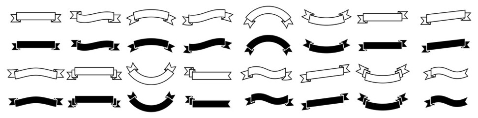 Ribbons banner collection. Ribbon set. vector illustration