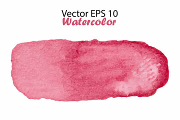 Vector Watercolor Stripes Illustration isolated on white background. Pink Girly Color Brush Stripe for Text or Quote