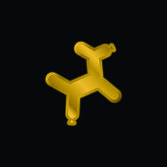 Balloon Dog gold plated metalic icon or logo vector
