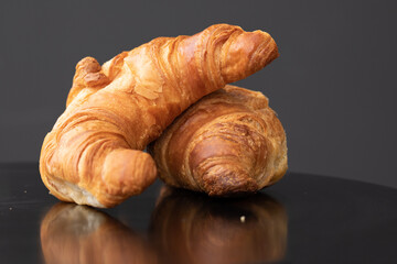close up of croissant delicious french pastry