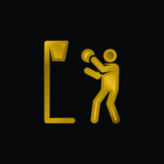 Basketball gold plated metalic icon or logo vector