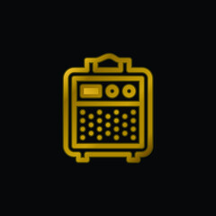 Amplifier gold plated metalic icon or logo vector
