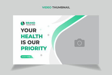 Medical healthcare web banner template and video thumbnail. 
