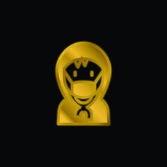 Boy gold plated metalic icon or logo vector