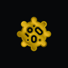 Biology gold plated metalic icon or logo vector