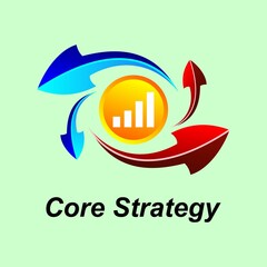 Fototapeta premium business icon illustration core strategy, arrows and signal round, a visual vector that complements your business