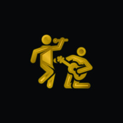 Band gold plated metalic icon or logo vector