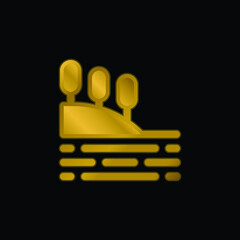 Bay gold plated metalic icon or logo vector
