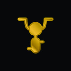 Bicycle gold plated metalic icon or logo vector