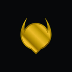 Abstract Shape gold plated metalic icon or logo vector