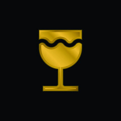 Beer gold plated metalic icon or logo vector