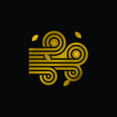 Air gold plated metalic icon or logo vector