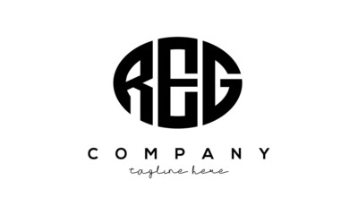 REG three Letters creative circle logo design