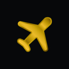 Fototapeta premium Air Mail gold plated metalic icon or logo vector