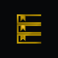 Fototapeta premium Books gold plated metalic icon or logo vector