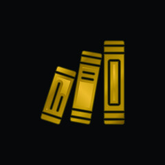 Book gold plated metalic icon or logo vector
