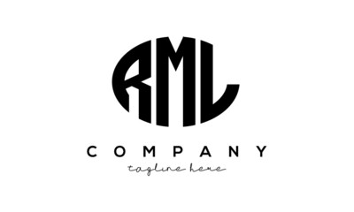 RML three Letters creative circle logo design