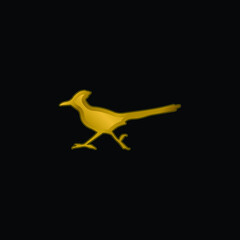 Bird Roadrunner Shape gold plated metalic icon or logo vector