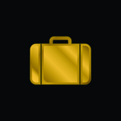 Black Baggage Tool gold plated metalic icon or logo vector