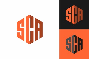 sca logo. Hexagon Monogram Concept.initials 3 letters simple and modern,for companies, businesses, and others 