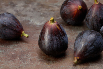 Fresh figs on a wooden table. Selective focus