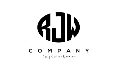 RJW three Letters creative circle logo design