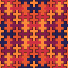 Ethnic backdrop. Seamless pattern. Mosaic tiles. Folk wallpaper. Tribal ornament. Geometric image. Ethnical motif. Surface texture. Textile print. Abstract background. Sayagata vector.